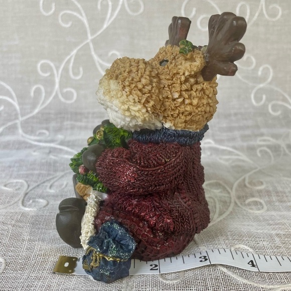 Santa Moose Christmas Painted Resin Holiday Figurine (2000) Adorable! - Picture 4 of 7